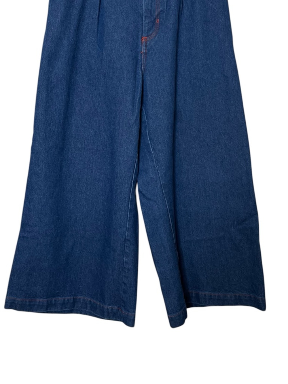 Big Bud Press Wide Leg Trousers Women’s Medium Petite Indigo Dark Wash Retro - Picture 4 of 12